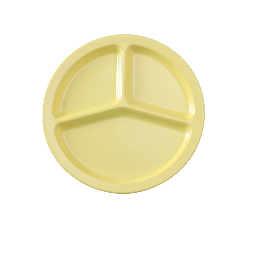 Yanco NS-702Y Nessico Compartment Plate 10" Dia. 3-compartments