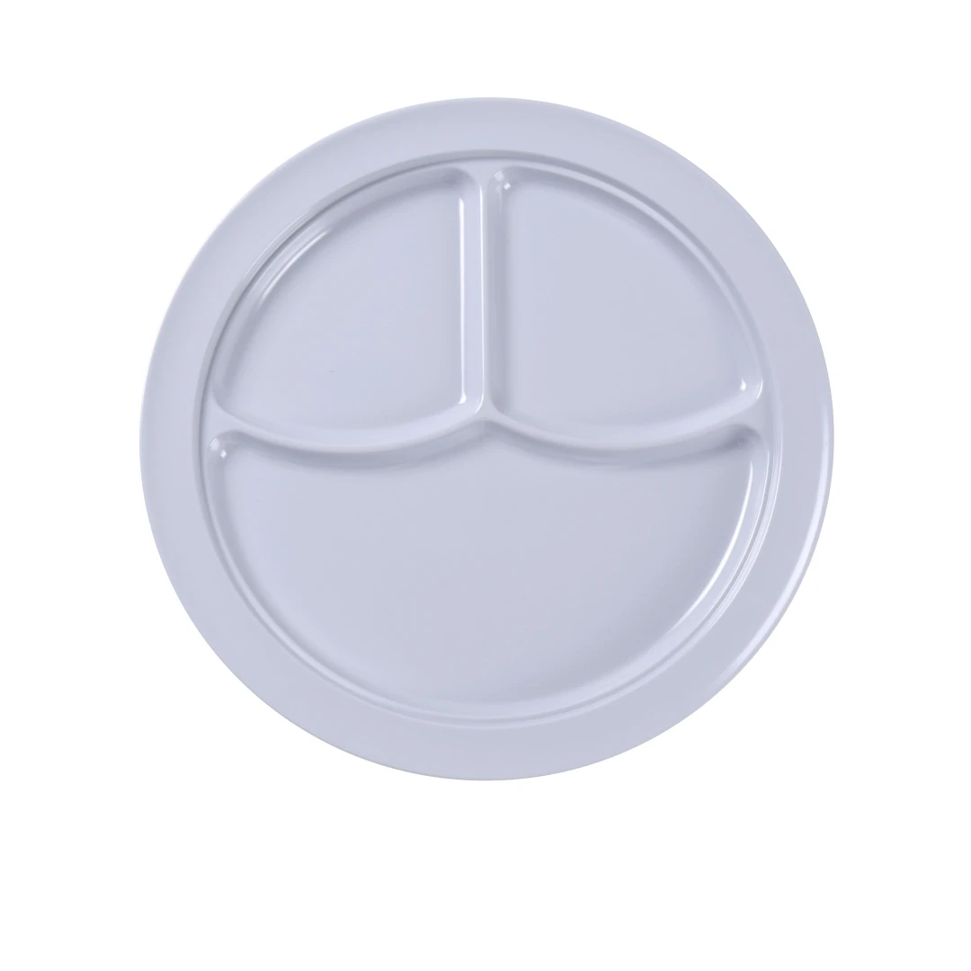 Yanco NS-703W Nessico Compartment Plate 10-1/4" Dia. 3-compartments