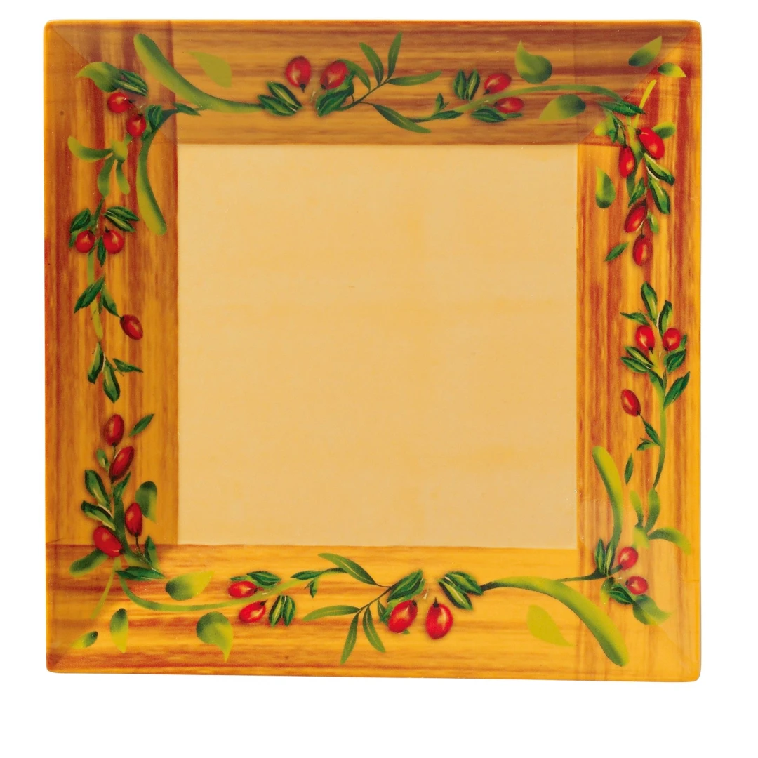 Yanco OL-108 Olive Plate 8"L X 8"W Square