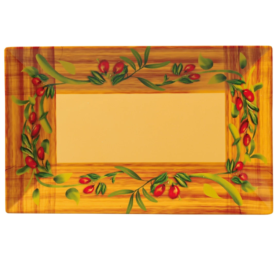 Yanco OL-216 Olive Plate 16"L X 9-1/2"W Rectangular