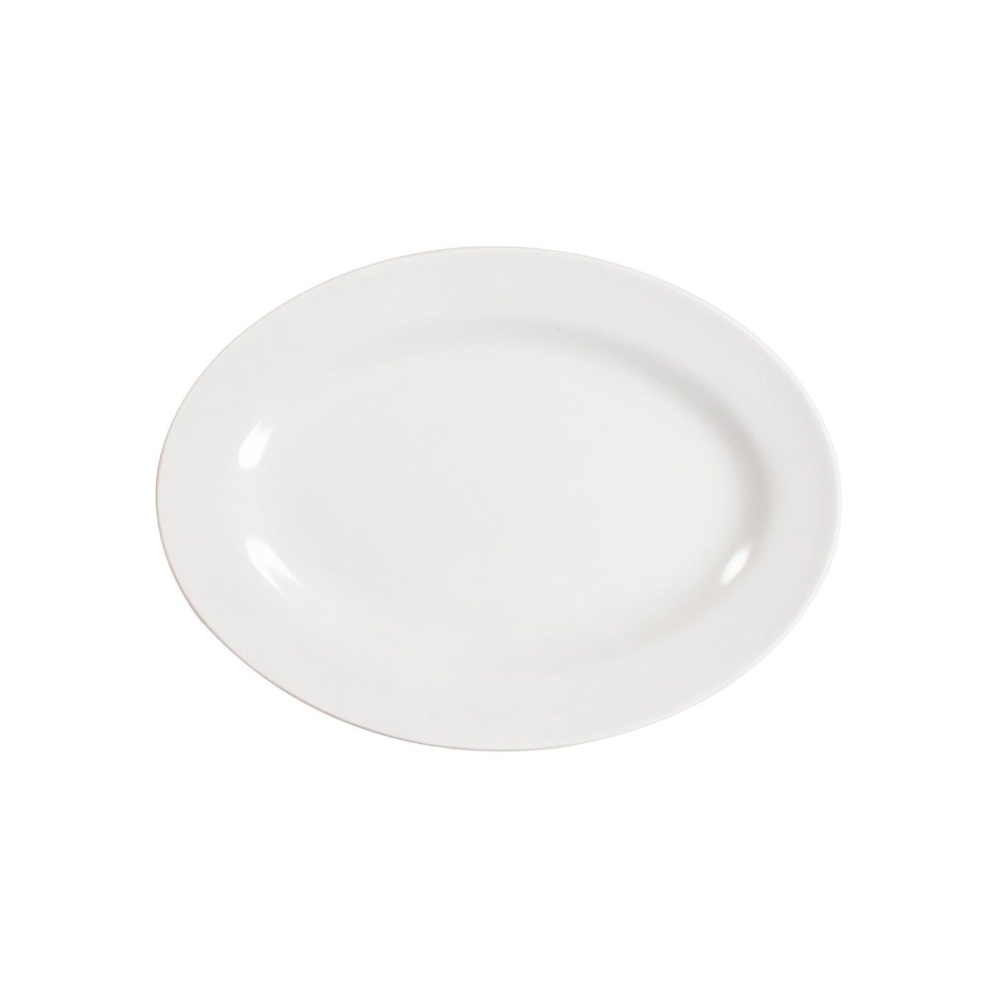 Thunder Group 2008TW Imperial 8" x 6" White Oval Mid Rim Melamine Platter - 12/Pack