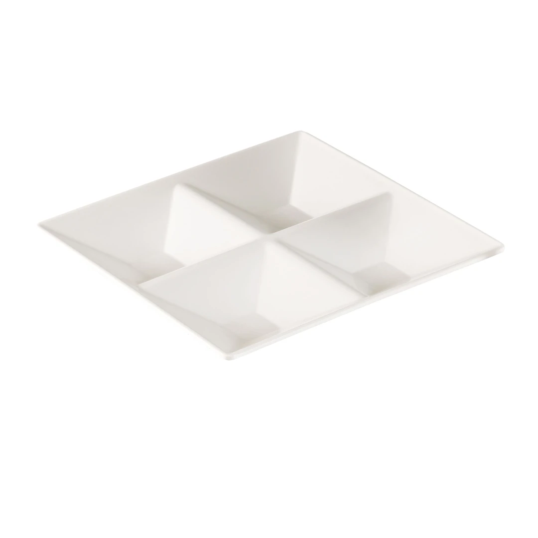 Yanco RM-822 Rome Compartment Plate 11-1/2"L X 11-1/2"W X 1-1/2"H 4-compartments