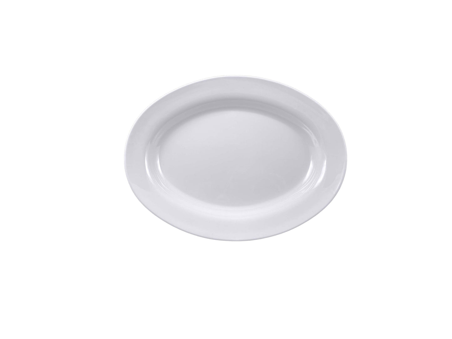 Thunder Group 2112TW Imperial 12" x 9" White Oval Mid Rim Melamine Deep Platter - 12/Pack