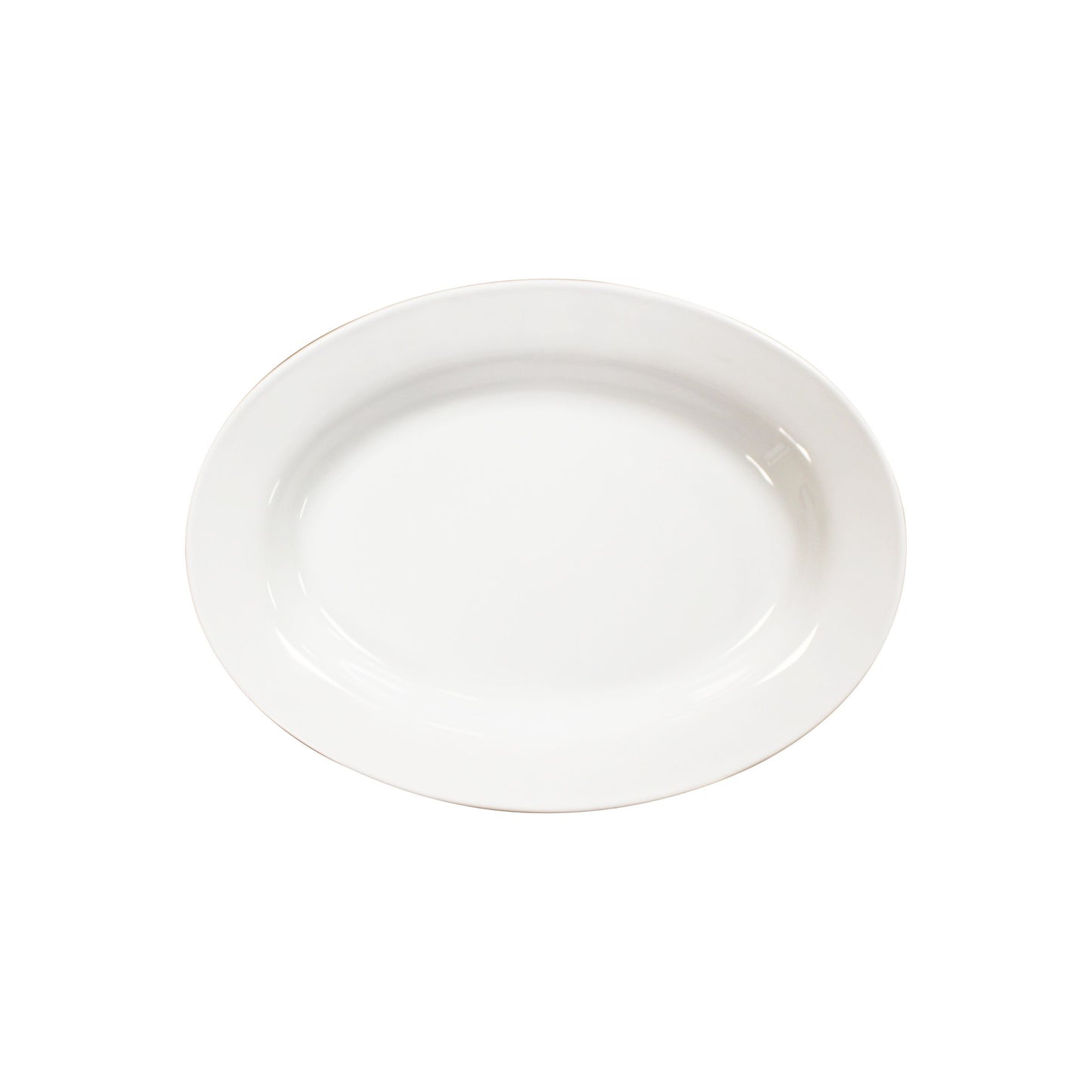 Thunder Group 2113TW Imperial 13" x 9 3/4" White Oval Mid Rim Melamine Deep Platter - 12/Pack