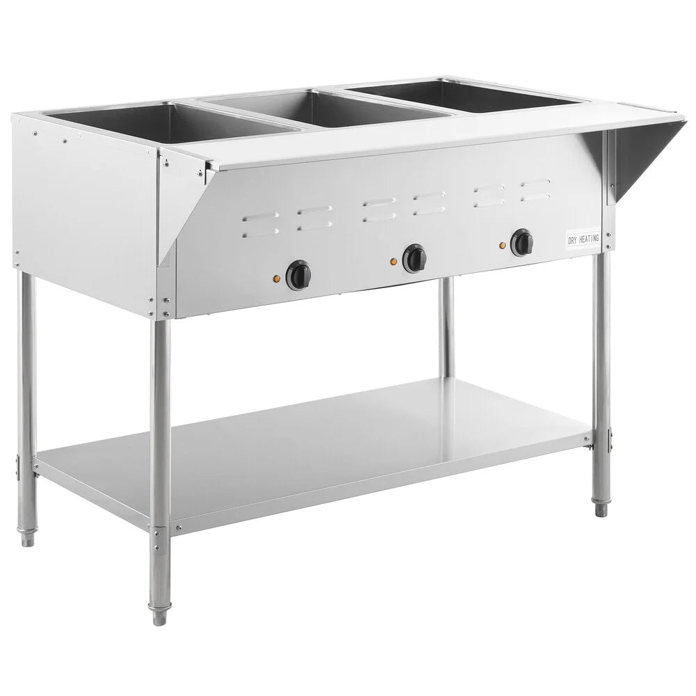 Avantco STE-3S Three Pan Open Well Electric Steam Table - 120V, 1500W
