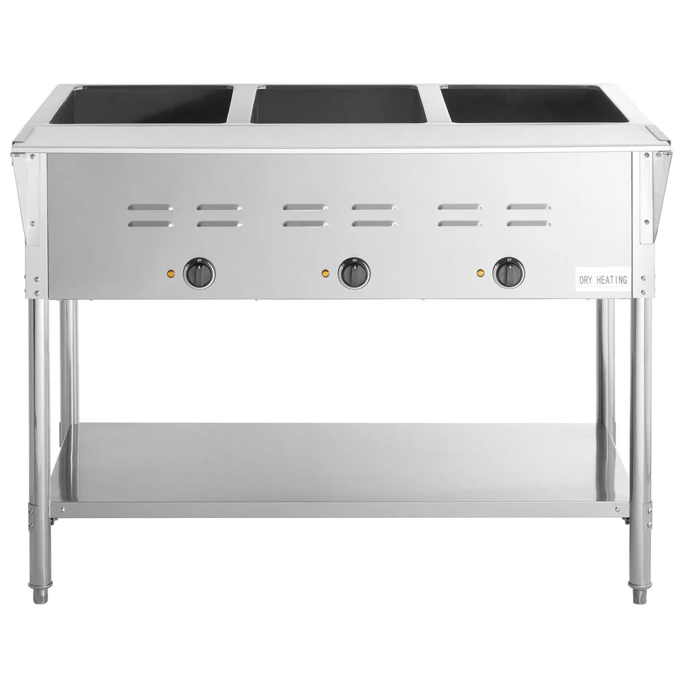 Avantco STE-3S Three Pan Open Well Electric Steam Table - 120V, 1500W