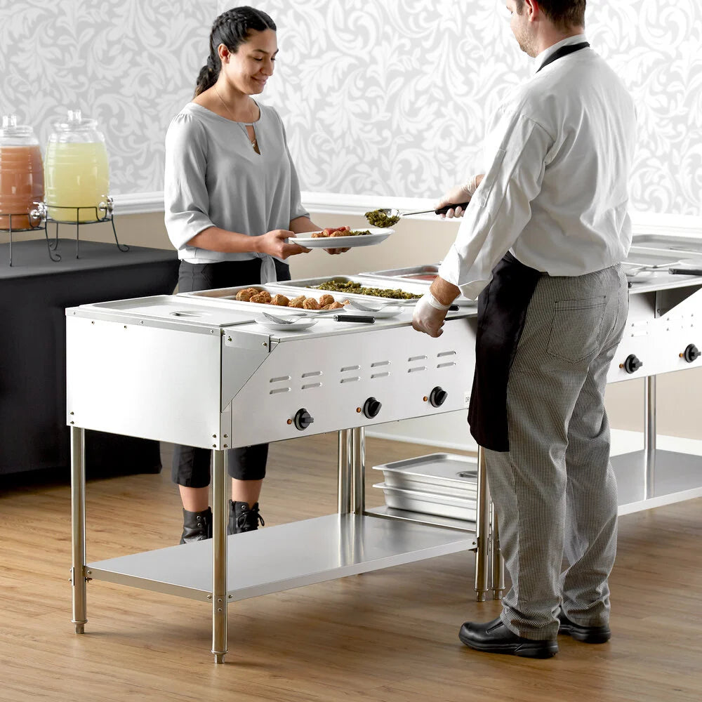Avantco STE-3S Three Pan Open Well Electric Steam Table - 120V, 1500W