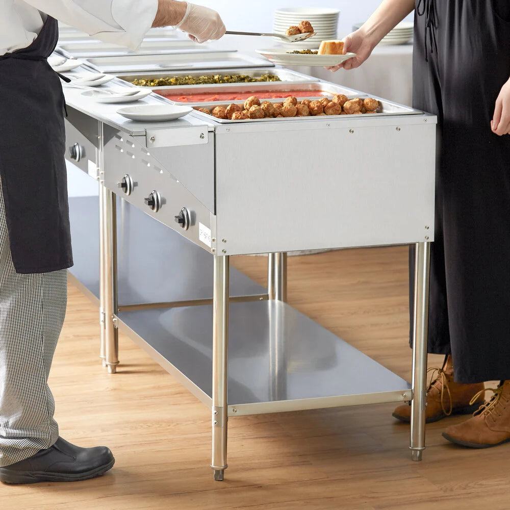 Avantco STE-3S Three Pan Open Well Electric Steam Table - 120V, 1500W