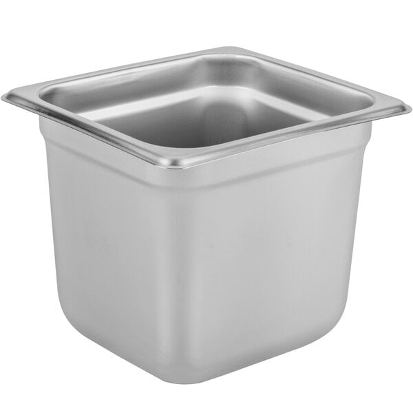 CHOICE 4070669 1/6 Size Steam Table Pan, 6 inch Deep, 24 Gauge Stainless Steel
