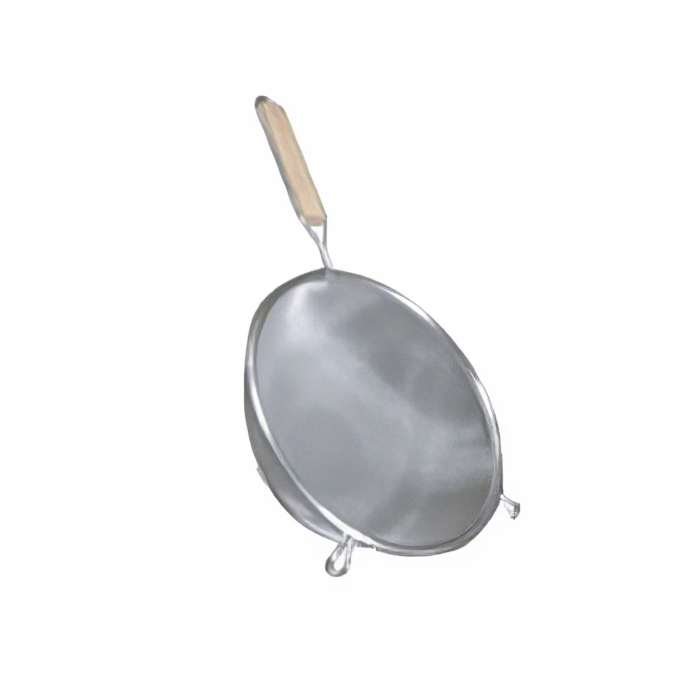 Thunder Group SLSTN5408 8" Strainer w/ Double Medium Mesh & Wooden Handle, Stainless