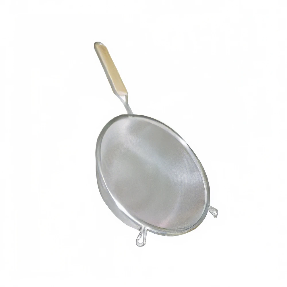 Thunder Group SLSTN3308 8" Strainer w/ Single Medium Mesh & Wooden Handle, Tin