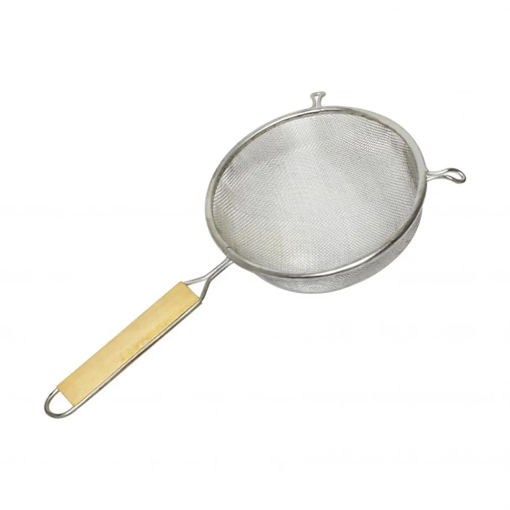 Thunder Group SLSTN5306 6" Strainer w/ Single Medium Mesh & Wooden Handle, Stainless Steel