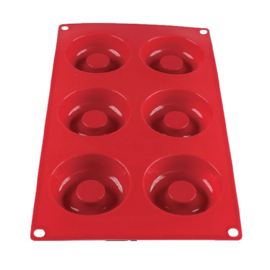 Thunder Group PLBM007S Red Silicone 6 Compartment Savarin Mold