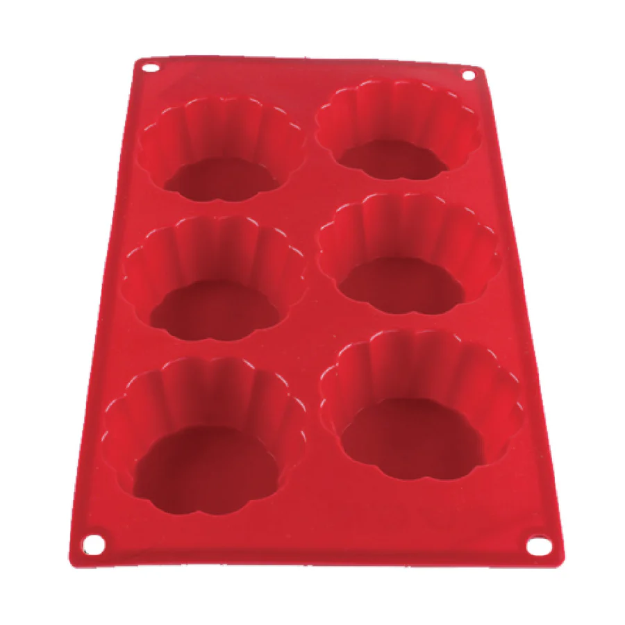 Thunder Group PLBM010S Red Silicone 6 Compartment Brioche Mold