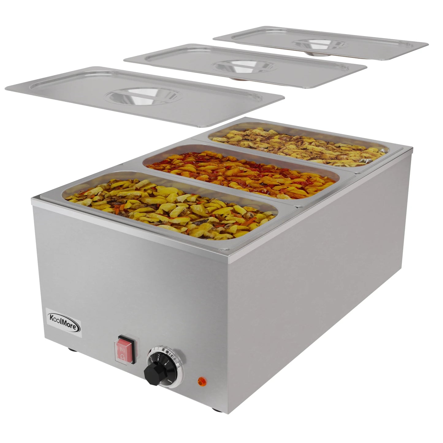 Koolmore CFW-3 6Qt. Three-Section Buffet Countertop Food Warmer Electric