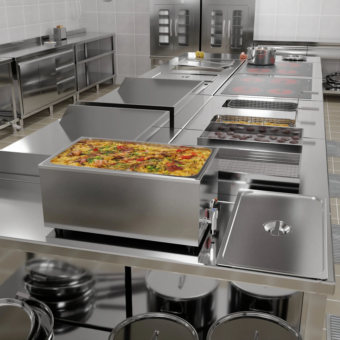 Koolmore CFW-1T 21 Qt. Buffet Countertop Food Warmer One-Section Electric With Faucet