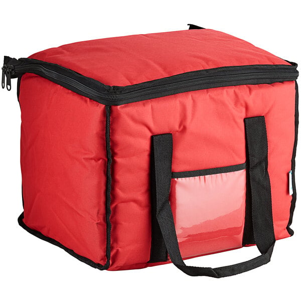 Food Delivery Bag Insulated , Red, 15" x 12" x 12" , (S)
