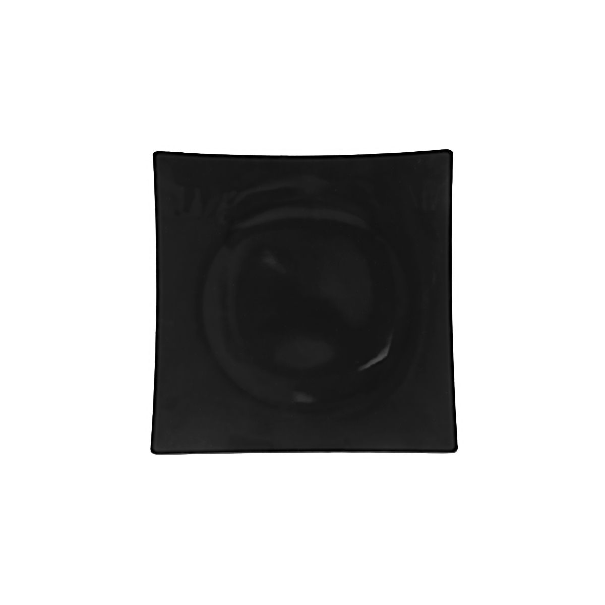 Thunder Group 24007BK Classic Black 7 3/8" x 7 3/8" Square Flare Melamine Plate - 12/Pack