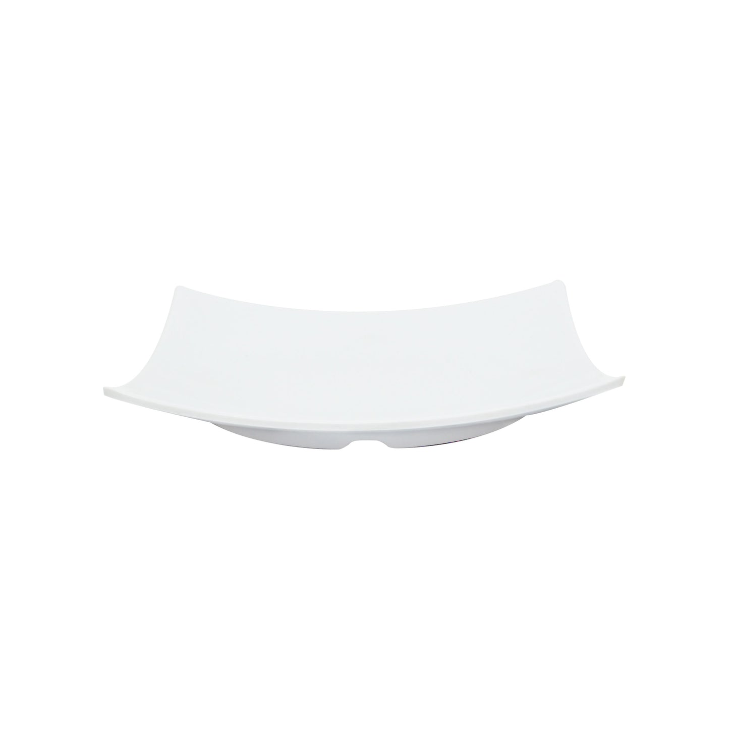 Thunder Group 24012WT Classic White 12 3/8" x 12 3/8" Square Flare Melamine Plate - 12/Pack
