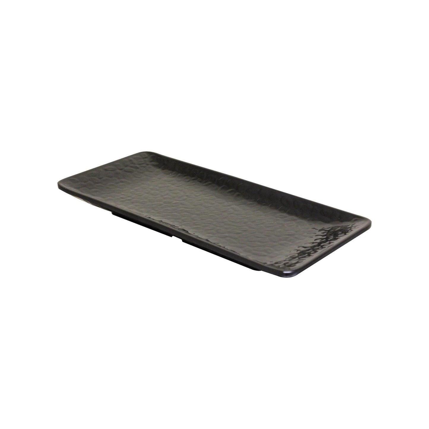 Thunder Group 24110BK Classic Black 11 1/4" x 5" Rectangular Melamine Plate - 12/Pack