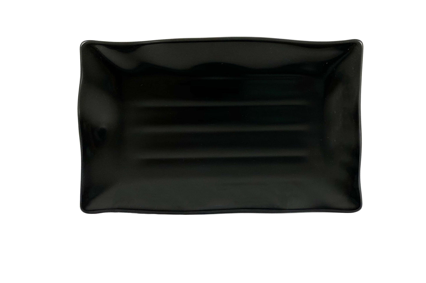 Thunder Group 24120BK Classic Black 11 1/4" x 7 1/4" Rectangular Melamine Plate - 12/Pack