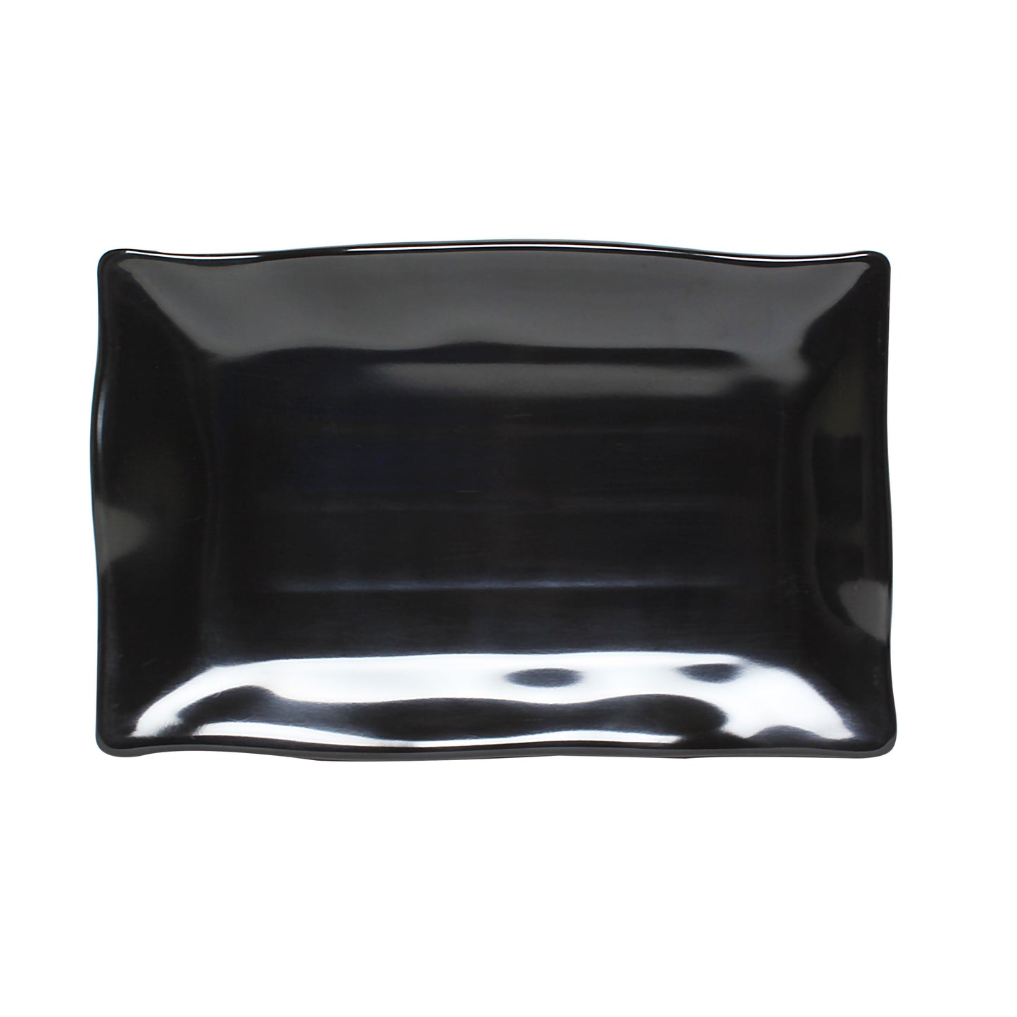 Thunder Group 24140BK Classic Black 13 1/2" x 9 1/8" Rectangular Melamine Plate - 12/Pack