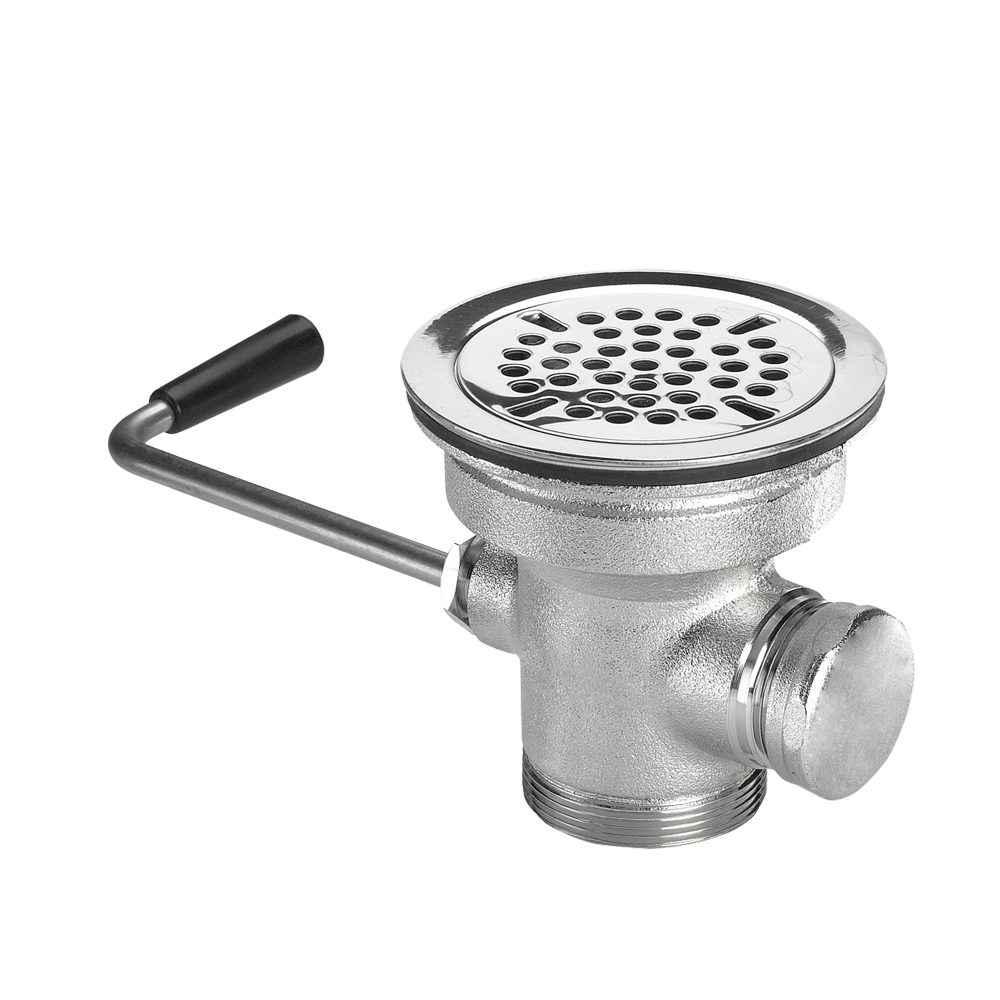 Krowne 22-204-S Twist Waste Valve w/ 1 1/4" Overflow Outlet, 3 1/2" Sink Opening