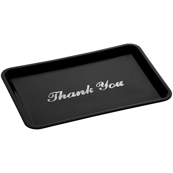 Thank You Tip Tray TT405605,  4 1/2" x 6 1/2" Black