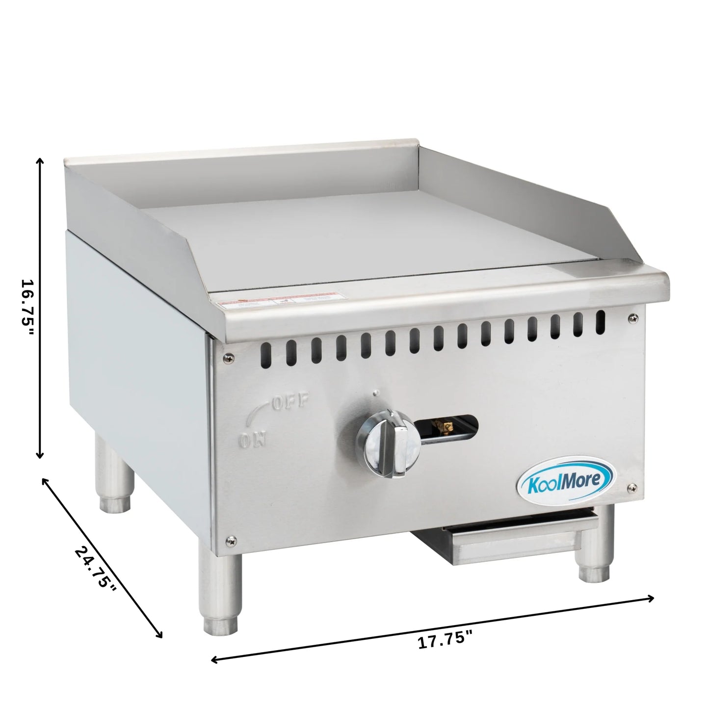 Koolmore KM-GG1-18M 18" Gas Countertop Griddle with Manual Controls 30,000 BTU