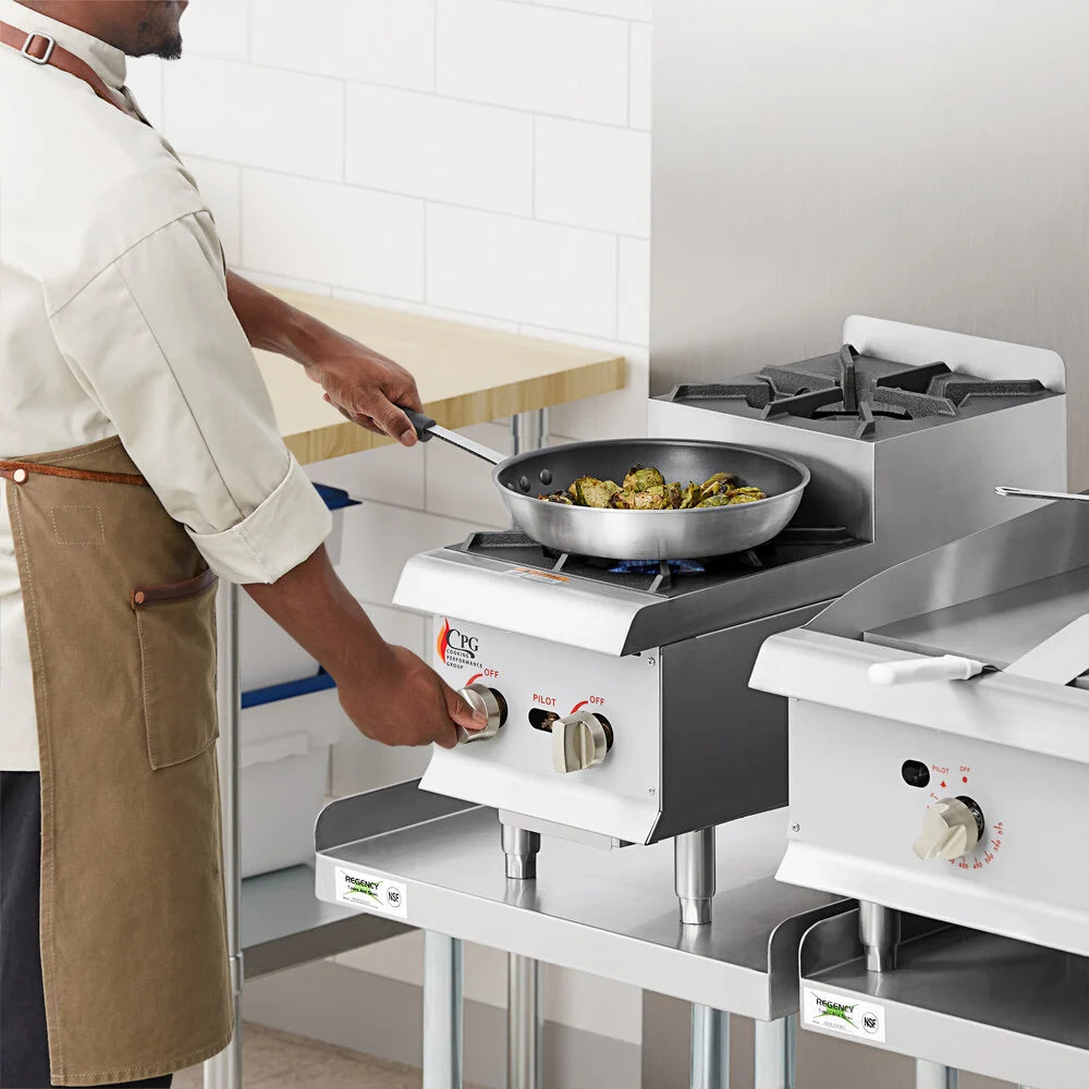 CPG SR-CPG-12-NL 12" Step-Up Countertop Range / Hot Plate with 2 High Output Burners - 60,000 BTU