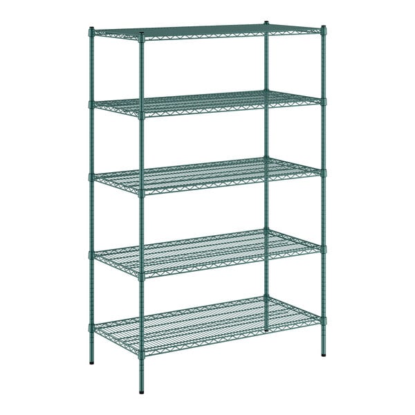 Wire Shelf 244874-5 NSF 24" X 48" Green Epoxy 5-Shelf Kit