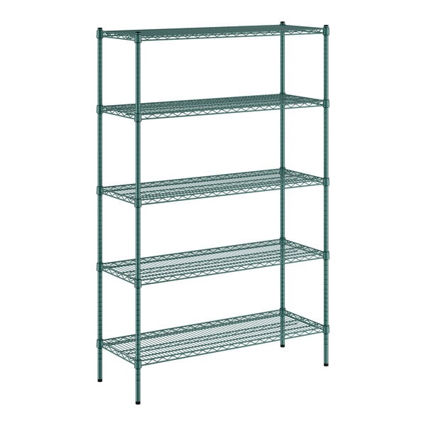 REGENCY 184874-5 Green Epoxy 5-Shelf Kit, 18 inch L x 48 inch W x 74 inch H, NSF Certified