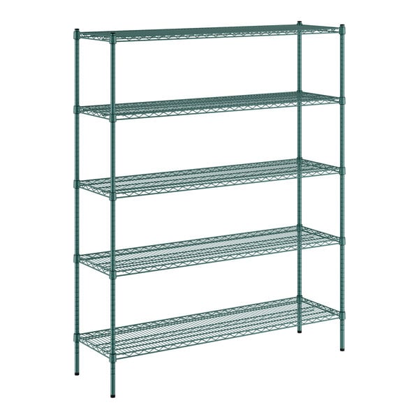 Wire Shelf 186074-5 NSF 18" X 60" Green Epoxy 5-Shelf Kit