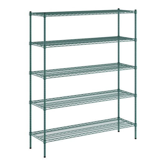 Wire Shelf 186074-5 NSF 18" X 60" Green Epoxy 5-Shelf Kit