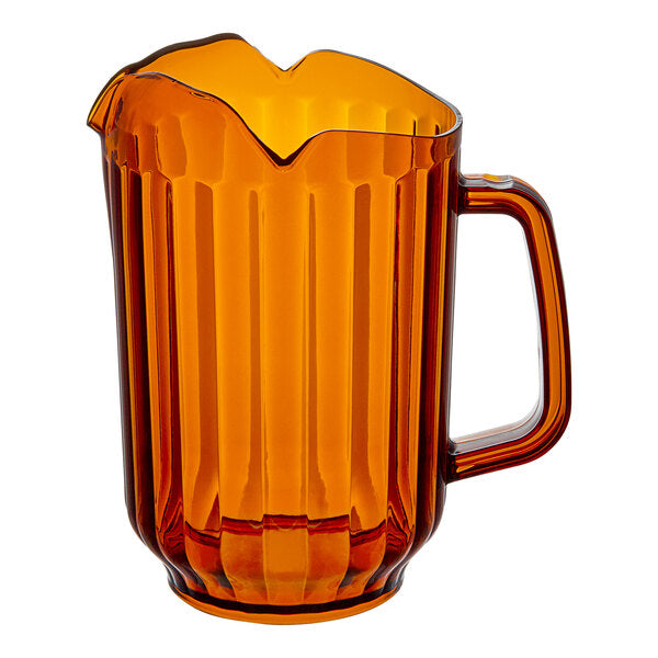 Choice 6903WAYGD 60 oz. Amber SAN Plastic Beverage Pitcher with 3 Spouts