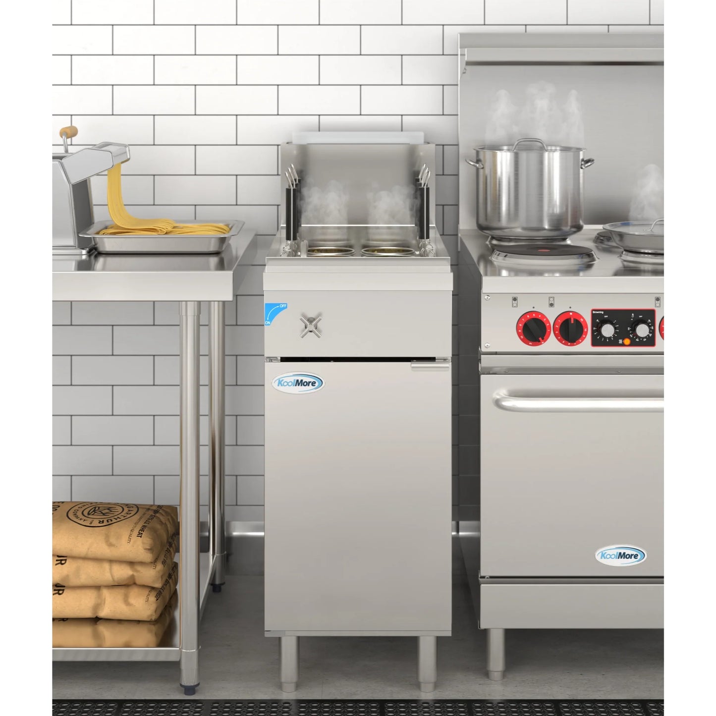 Koolmore KM-PC6-NG Pasta Cooker With 6 Baskets 70,000 BTU 11-Gallon