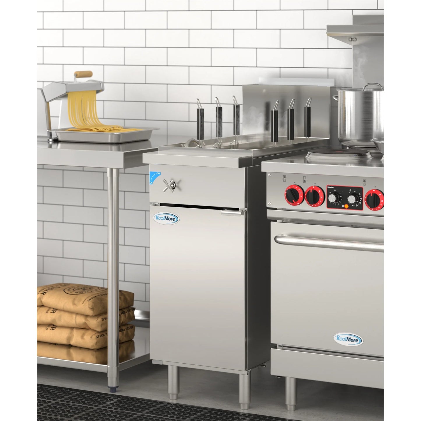 Koolmore KM-PC6-NG Pasta Cooker With 6 Baskets 70,000 BTU 11-Gallon