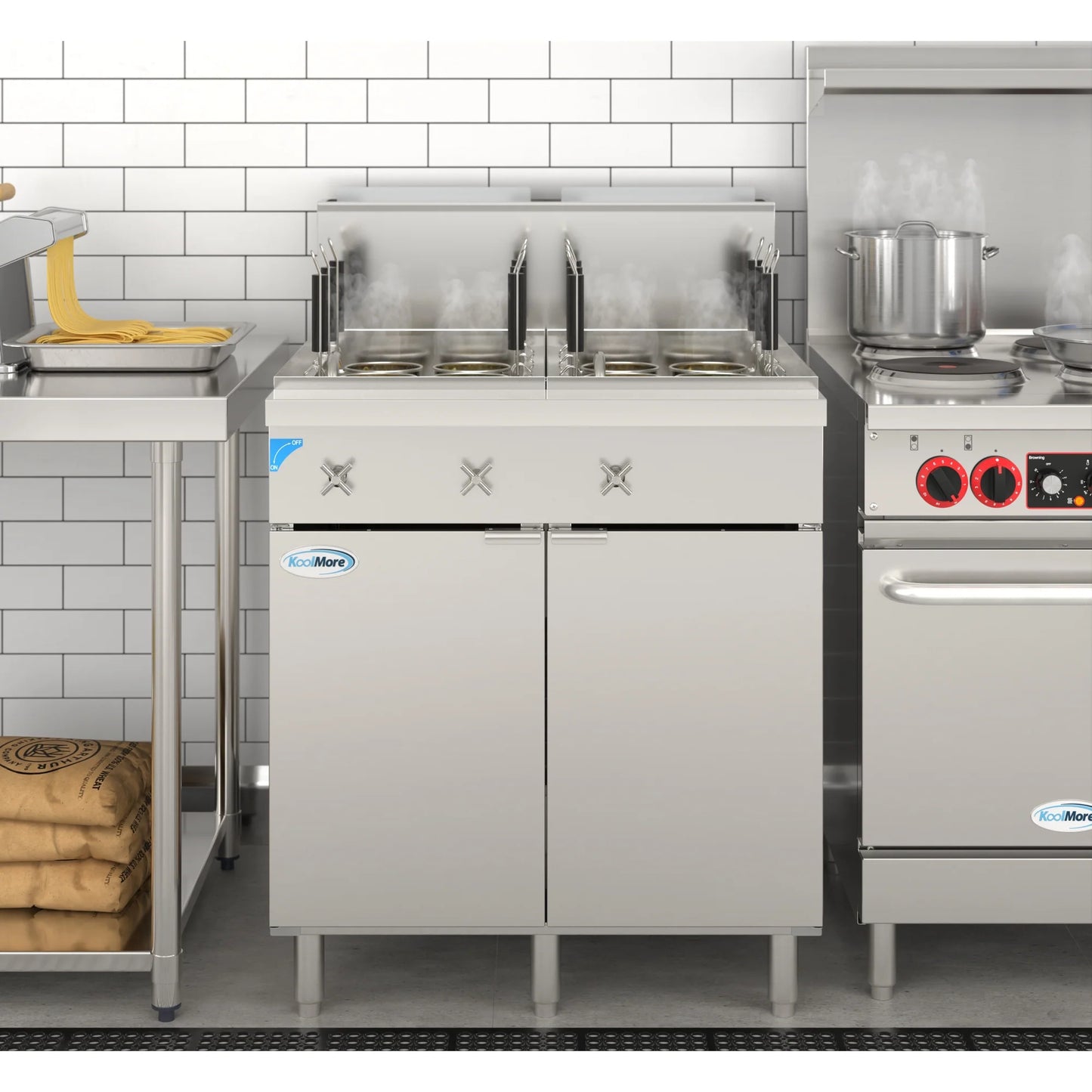 Koolmore KM-PC12-NG Pasta Cooker With 12 Baskets 140,000 BTU 22-Gallon