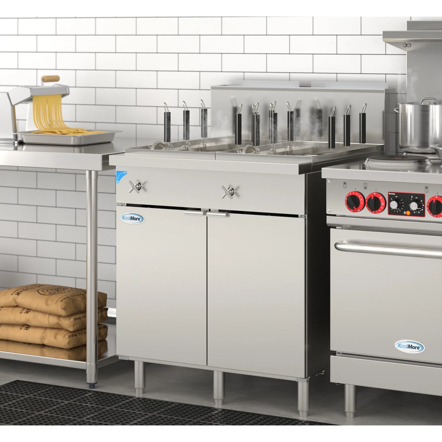 Koolmore KM-PC12-NG Pasta Cooker With 12 Baskets 140,000 BTU 22-Gallon