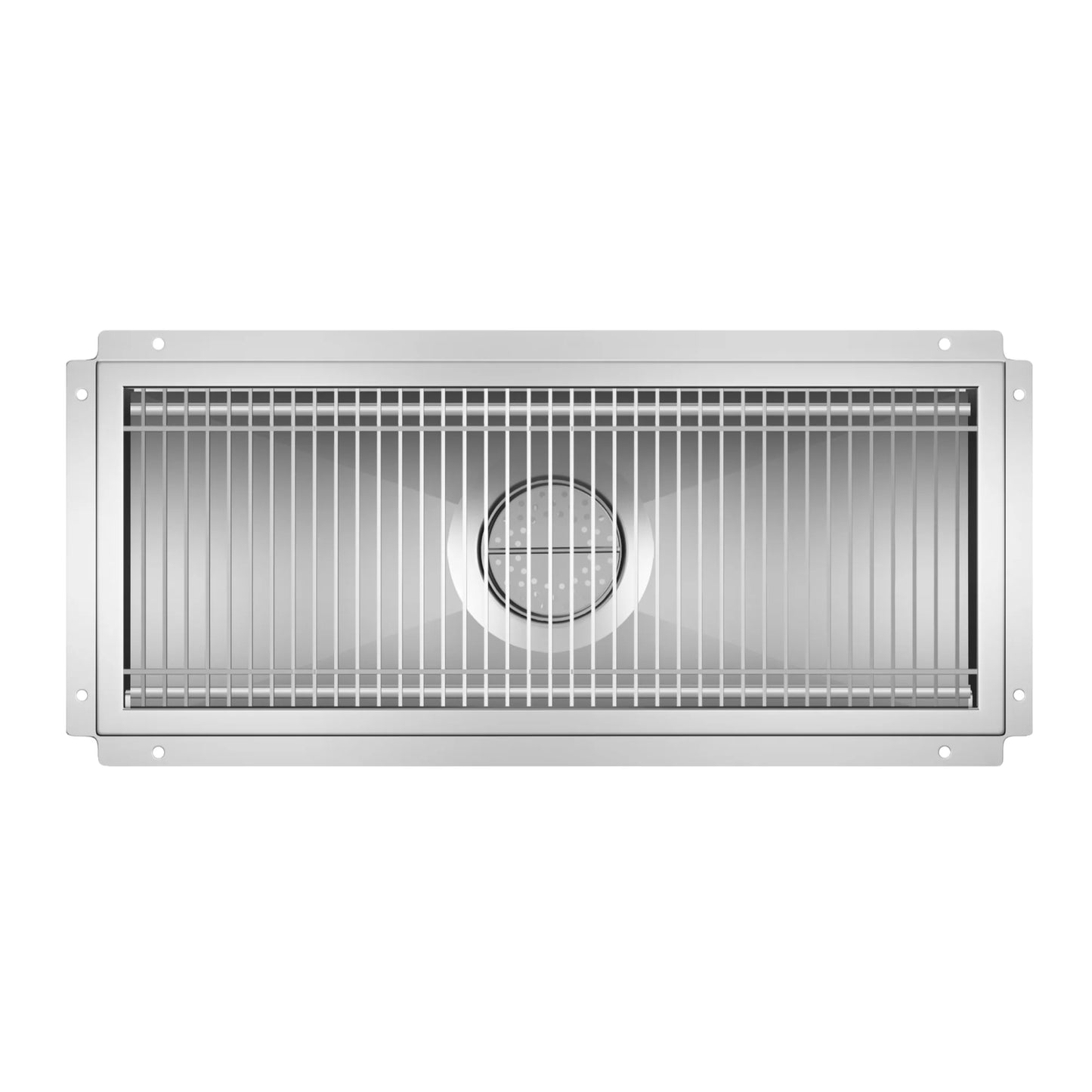 Koolmore KM-FTG-1230 12" x 30" 14-Gauge Stainless Steel Floor Trough with Grate Removable Drain Basket NSF