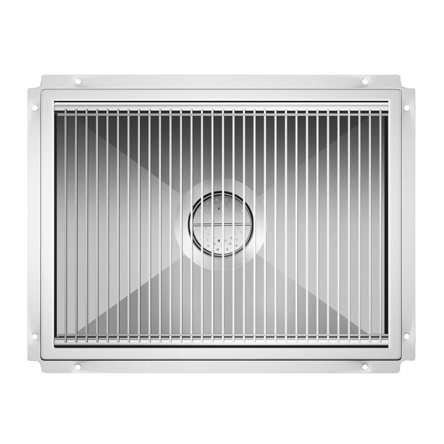 Koolmore KM-FTG-1824 18" x 24" 14-Gauge Stainless Steel Floor Trough with Grate Removable Drain Basket NSF