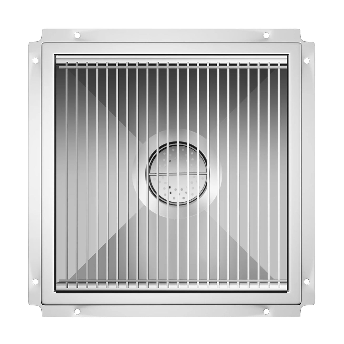 Koolmore KM-FTG-2424 24" x 24" 14-Gauge Stainless Steel Floor Trough with Grate Removable Drain Basket NSF