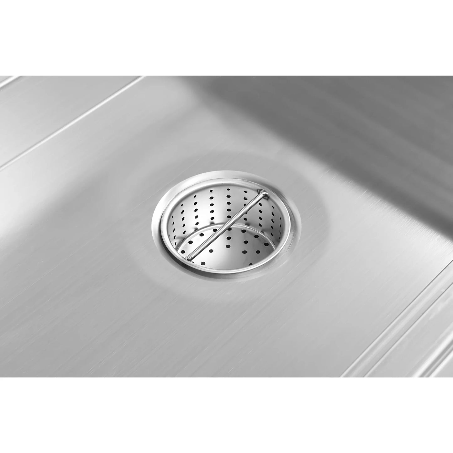 Koolmore KM-FTG-2424 24" x 24" 14-Gauge Stainless Steel Floor Trough with Grate Removable Drain Basket NSF