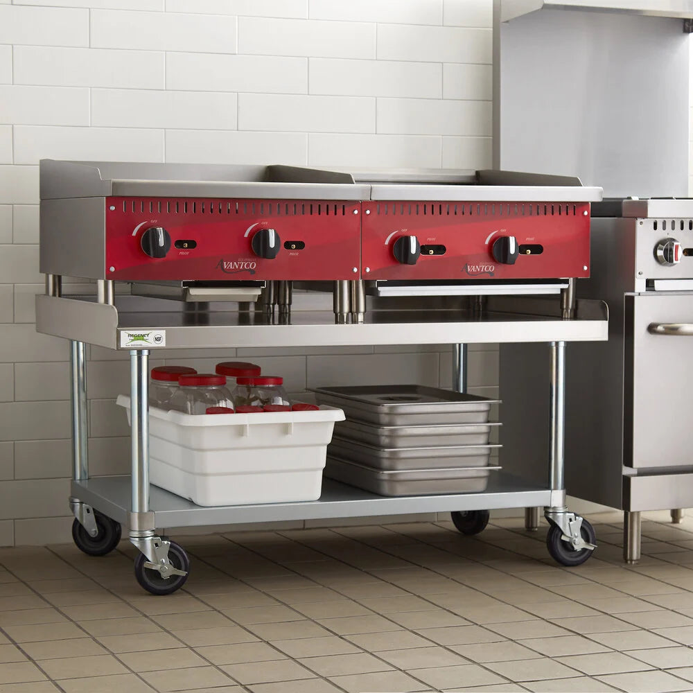 Regency 30" x 48" Stainless Steel Equipment Stand 16-Gauge with Galvanized Undershelf