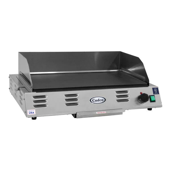 Cadco CG-10 Non-stick Griddle 21" x 12" Electric 1,500W, 120V Thermostatic