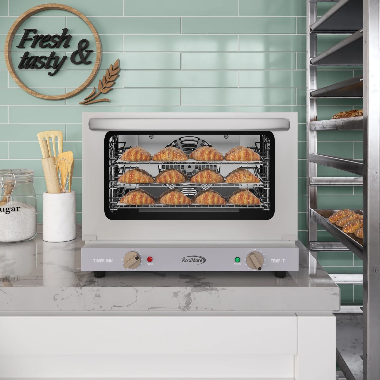 Koolmore KM-CTCO-08 Countertop Convection Oven Quarter Size 0.8 Cu. Ft. 120V 1440W