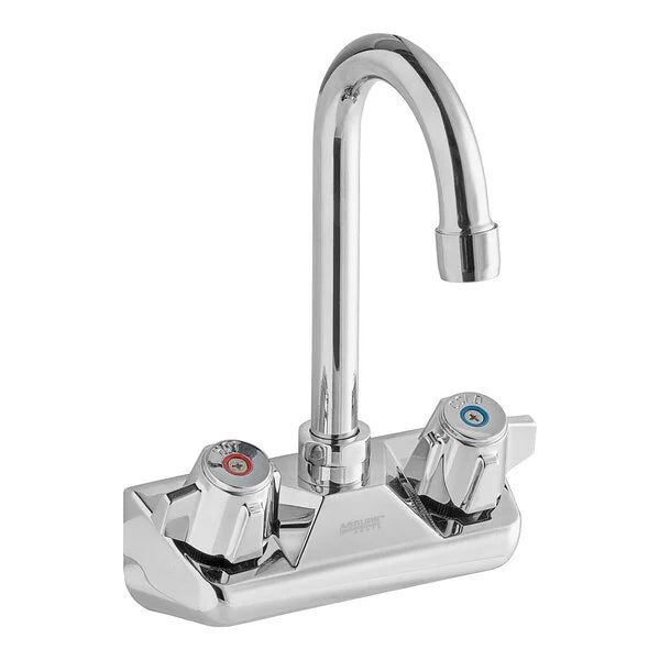 Assure Parts 190FW44G Wall-Mounted Faucet with 3 1/2" Swivel Gooseneck Spout and 4" Centers