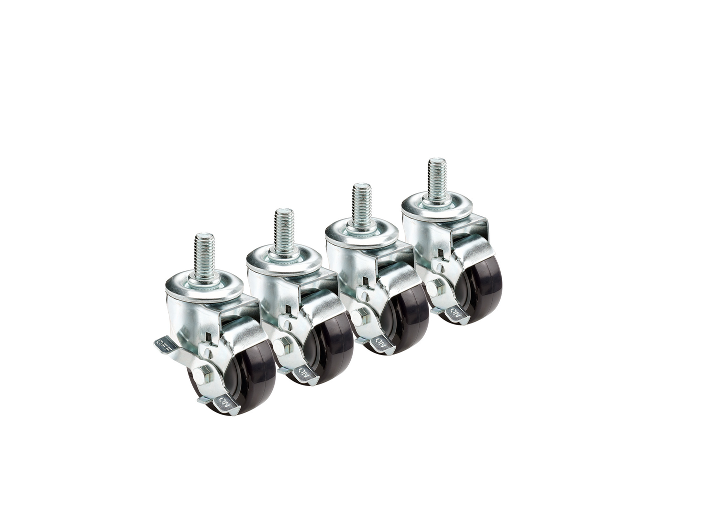 Krowne 28-140S 4 Piece Refrigerator Stem Caster Set w/ 3" Wheels