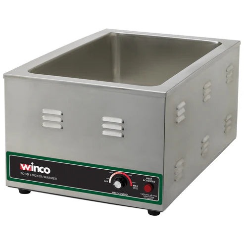 Winco FW-S600 Countertop Food Warmer - Wet w/ (1) Full Size Pan Wells, 120v