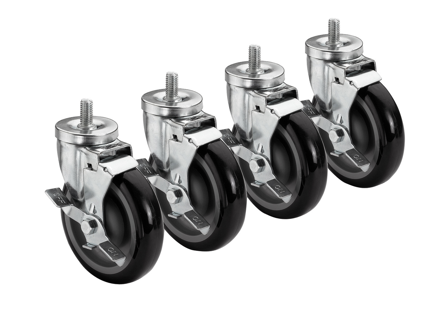 Krowne 28-141S Universal Threaded Stem Caster Set, 1/2 x 13"